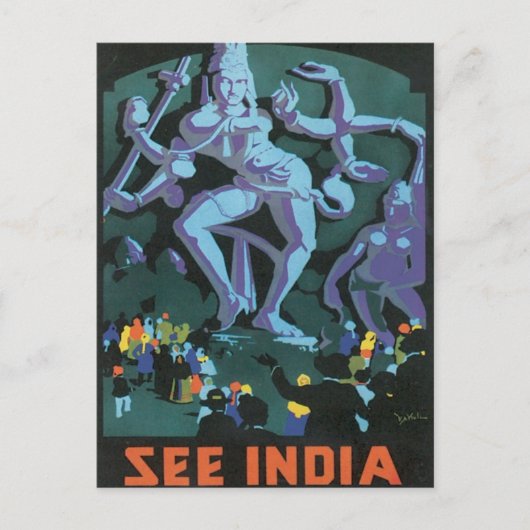 Vintage Ellora Caves India Briefkaart (Voorkant)