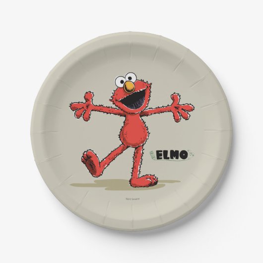Vintage Elmo Papieren Bordje (Voorkant)