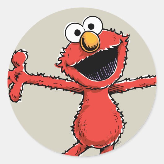 Vintage Elmo Ronde Sticker (Voorkant)