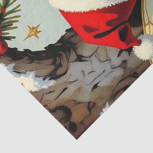 Vintage Elven Fairy Children Christmas  Tissuepapier (Detail)