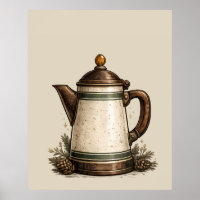 Vintage Emaille Koffiepot