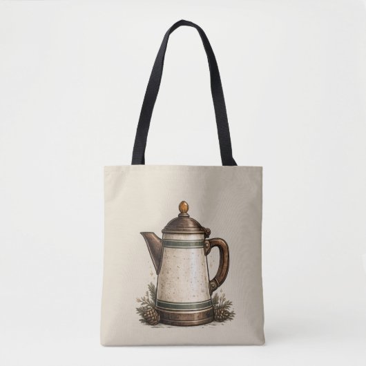 Vintage Emaille Koffiepot Tote Bag (Voorkant)