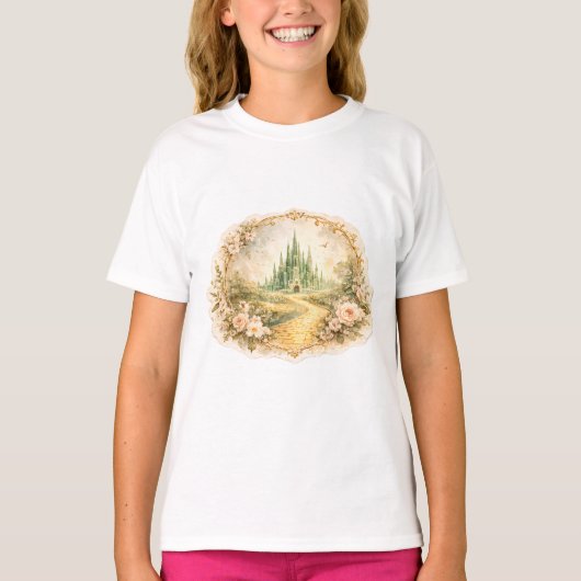 Vintage Emerald Castle Kids T-shirt (Voorkant)