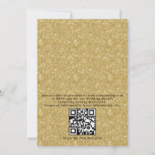 Vintage Emerald Peacock Gold QR Code Wedding Kaart (Achterkant)