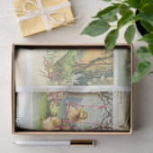 Vintage en Antiek Pasen Briefkaart Rabbit Decoupag Tissuepapier (Geschenk)