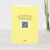 Vintage en Pop Kunstroze paardenkunst Nota Kaart (Achterkant)