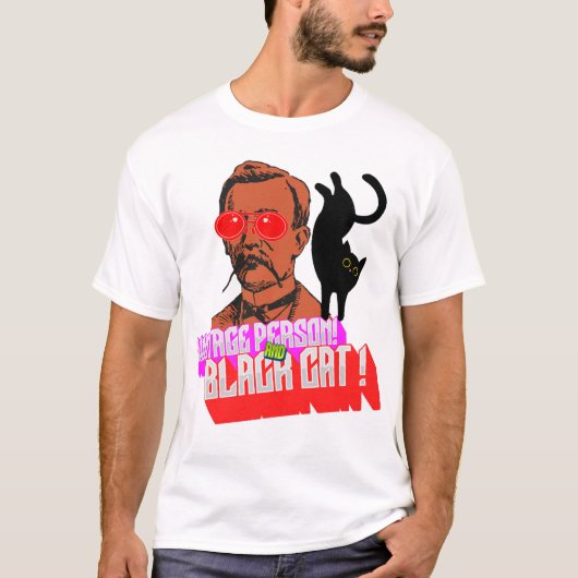 vintage en zwarte kat t-shirt (Voorkant)