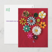 Vintage enamel bloem briefkaart (Voorkant / Achterkant)