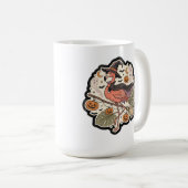 Vintage enge Flamingo Halloween-ontwerp Koffiemok (Voorkant rechts)