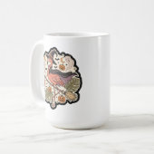 Vintage enge Flamingo Halloween-ontwerp Koffiemok (Voorkant links)