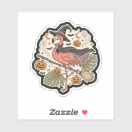 Vintage enge Flamingo Halloween-ontwerp Sticker