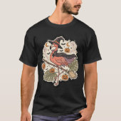 Vintage enge Flamingo Halloween-ontwerp T-shirt (Voorkant)
