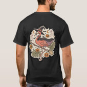 Vintage enge Flamingo Halloween-ontwerp T-shirt (Achterkant)