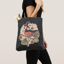 Vintage enge Flamingo Halloween-ontwerp
