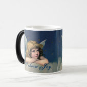 Vintage Engel Morphing Mok - Kies Liefde, Vreugde (Voorkant links)