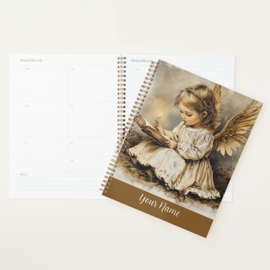 Vintage Engel Planner Personaliseer met je naam" (Display)
