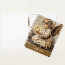 Vintage Engel Planner - Personaliseer Uw Naam