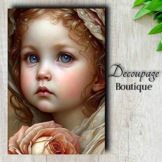 Vintage engel portret decoupage tissuepapier