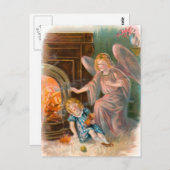 Vintage Engel, Schutzengel Mädchen und Feuer Briefkaart (Voorkant / Achterkant)