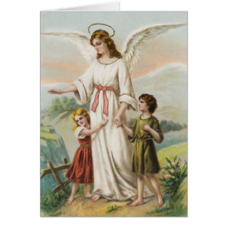 Vintage Engel Schutzengel und zwei Kinder