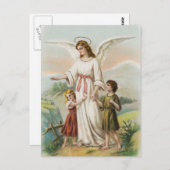 Vintage Engel Schutzengel und zwei Kinder Briefkaart (Voorkant / Achterkant)
