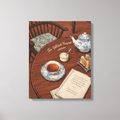 Vintage Engelse Afternoon Tea Kunst Canvas Afdruk (Voorkant)
