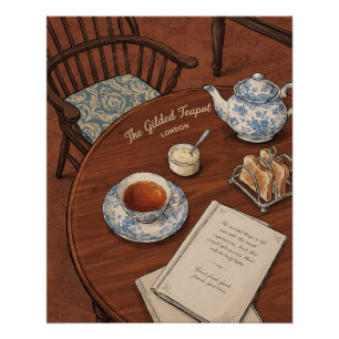 Vintage Engelse Afternoon Tea Kunst Perfect Poster
