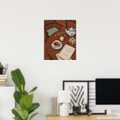 Vintage Engelse Afternoon Tea Kunst Poster (Thuiskantoor)