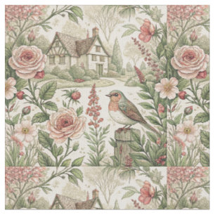 Vintage Engelse Cottage Tuin Bloemmotief Kunst Stof