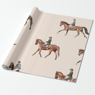 Vintage Engelse ruiter paard waterverf Cadeaupapier