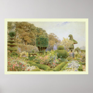 Vintage Engelse tuin, Rozen en Anjers door Elgood Poster