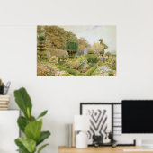 Vintage Engelse Tuin, Rozen en Roze tinten door El Poster (Thuiskantoor)