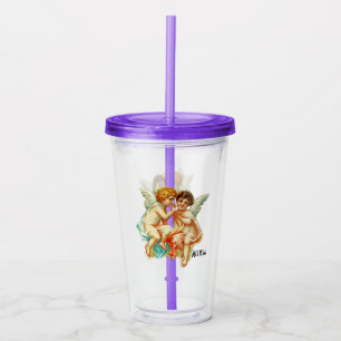 Vintage Engeltjes Illustratie Acryl Drinkbeker