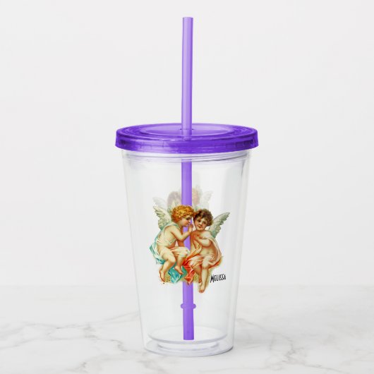 Vintage Engeltjes Illustratie Acryl Drinkbeker (Voorkant)