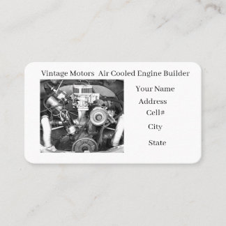 Vintage Engine Builder Business Card Visitekaartje