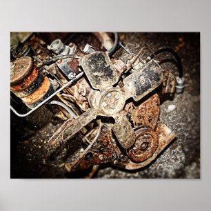 Vintage-engine Poster