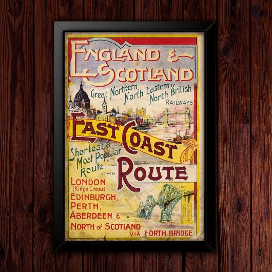 Vintage England & Scotland Rail Advertising Poster