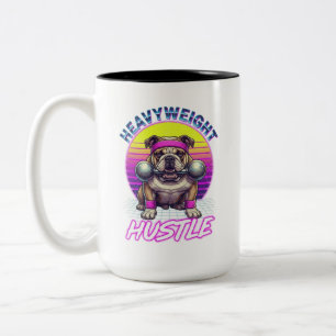 Vintage English Bulldog Athletic Club - Retro Hond Tweekleurige Koffiemok