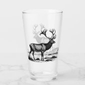 Vintage Engraving of a Caribou Glas (Achterkant)