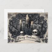 Vintage Engraving of a Gothic Christmas Scene Briefkaart (Voorkant / Achterkant)