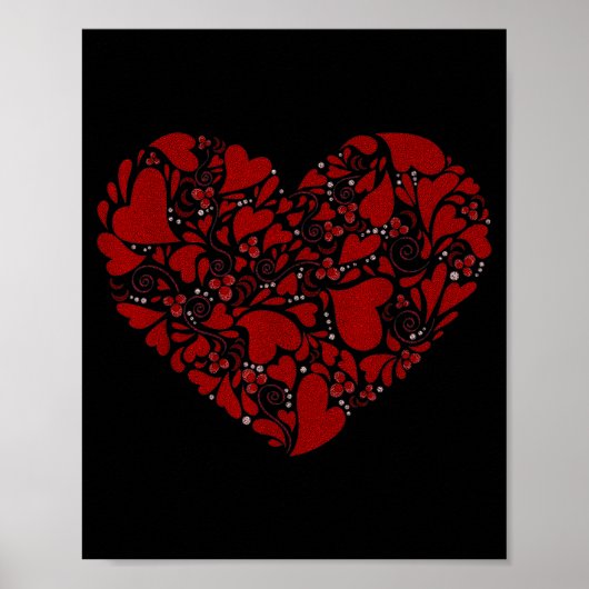 Vintage enorm hart romantisch Valentijnsdag cadeau Poster (Voorkant)