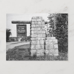 Vintage Entering Ottawa National Forest, Michigan Briefkaart