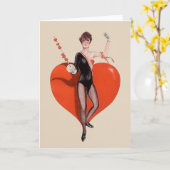 Vintage Epee Fencer Greeting Card Kaart (Gele Bloem)