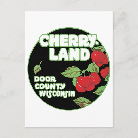 Vintage Ephemera, Cherryland door County Wisconsin Briefkaart (Voorkant)