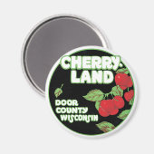 Vintage Ephemera, Cherryland door County Wisconsin Magneet (Voorkant / Achterkant)
