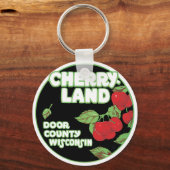 Vintage Ephemera, Cherryland door County Wisconsin Sleutelhanger (Voorkant)