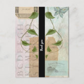 Vintage Ephemera Collage Bedankt Briefkaart (Voorkant)