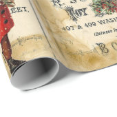 Vintage Ephemera Cute Kind Kerstmis en Poster Cadeaupapier (Rol Hoek)