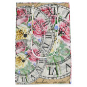 Vintage ephemera klokken botanische rozen medium cadeauzakje (Achterkant)