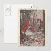 Vintage Ephemera Little Red Riding Hood Briefkaart (Voorkant / Achterkant)